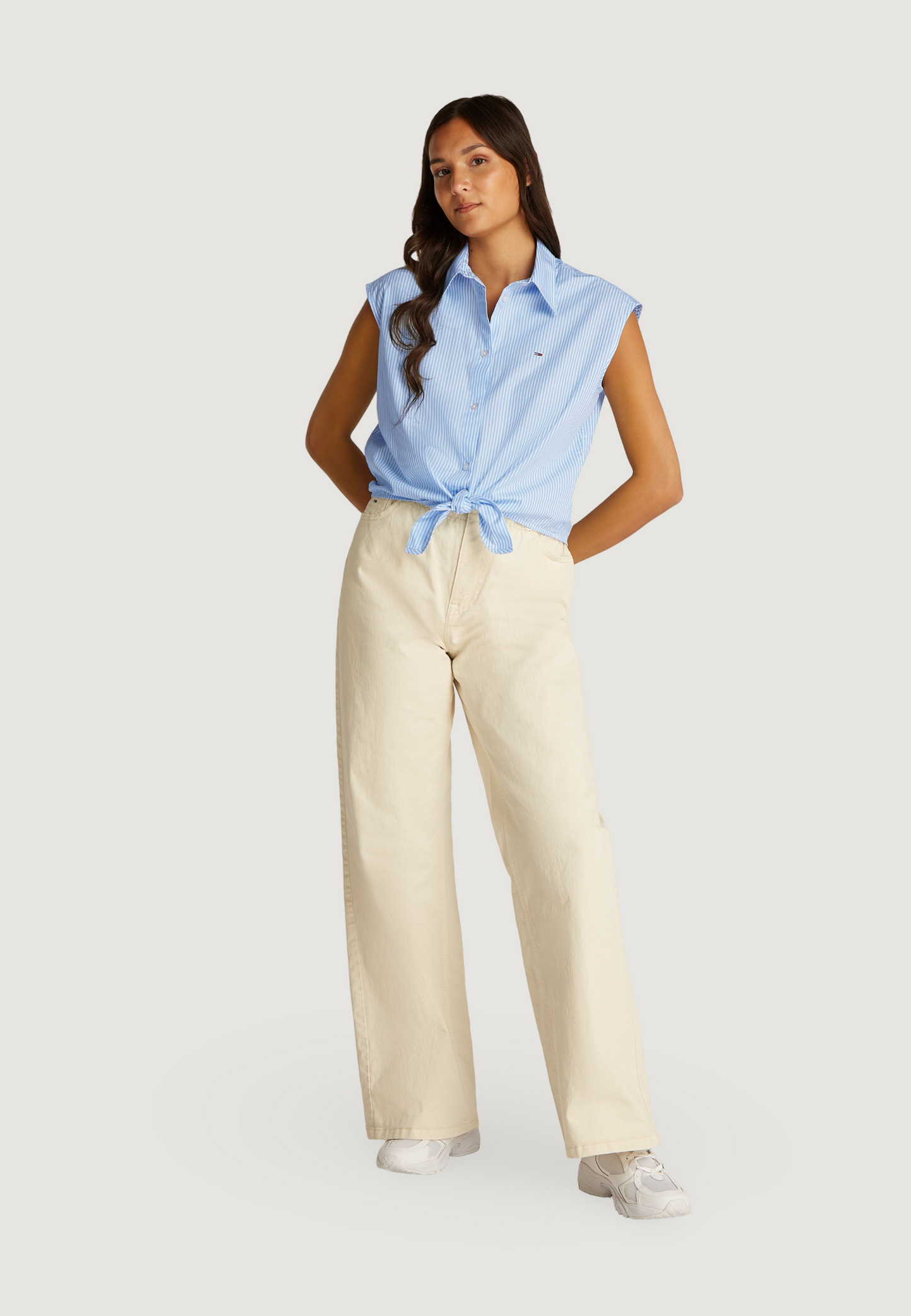 Tommy Hilfiger Jeans - Camicia crop in popeline - DW0DW20291C12