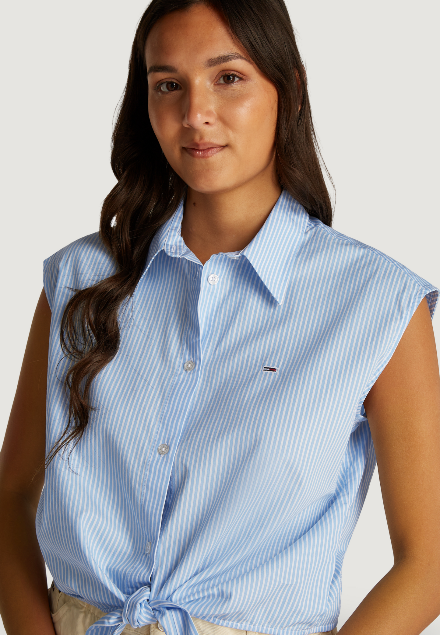 Tommy Hilfiger Jeans - Camicia crop in popeline - DW0DW20291C12