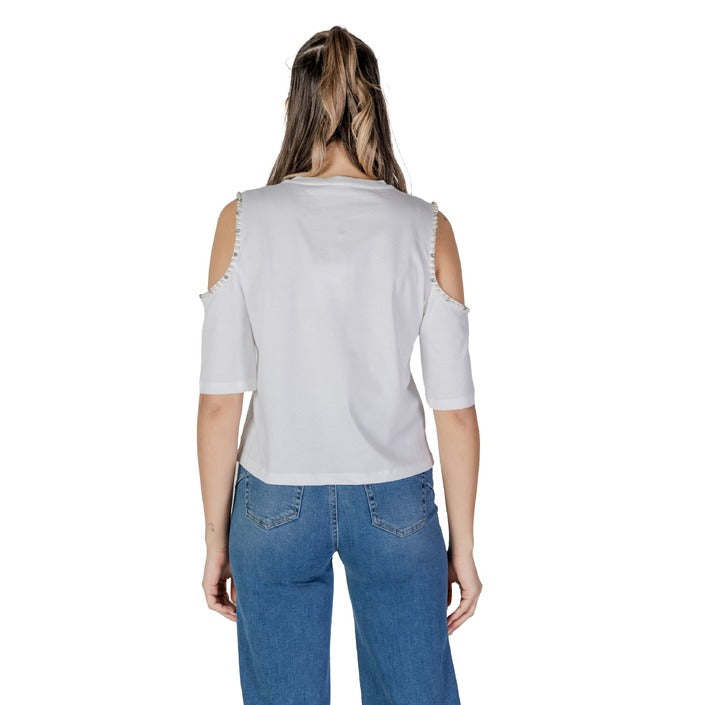 Liu Jo - T-shirt con perle e strass - WA5183JS92311110
