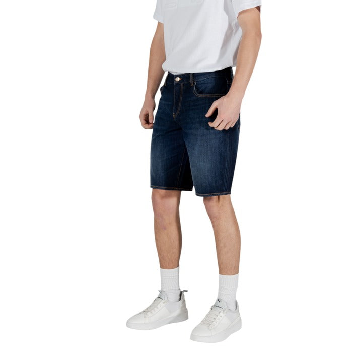Armani Exchange - Shorts in denim di cotone con cuciture a contrasto - XM000073AF13089MB010