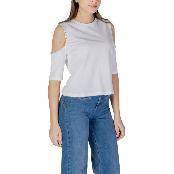 Liu Jo - T-shirt con perle e strass - WA5183JS92311110