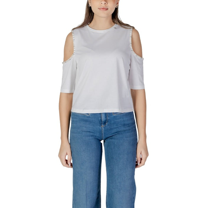 Liu Jo - T-shirt con perle e strass - WA5183JS92311110