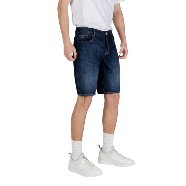 Armani Exchange - Shorts in denim di cotone con cuciture a contrasto - XM000073AF13089MB010