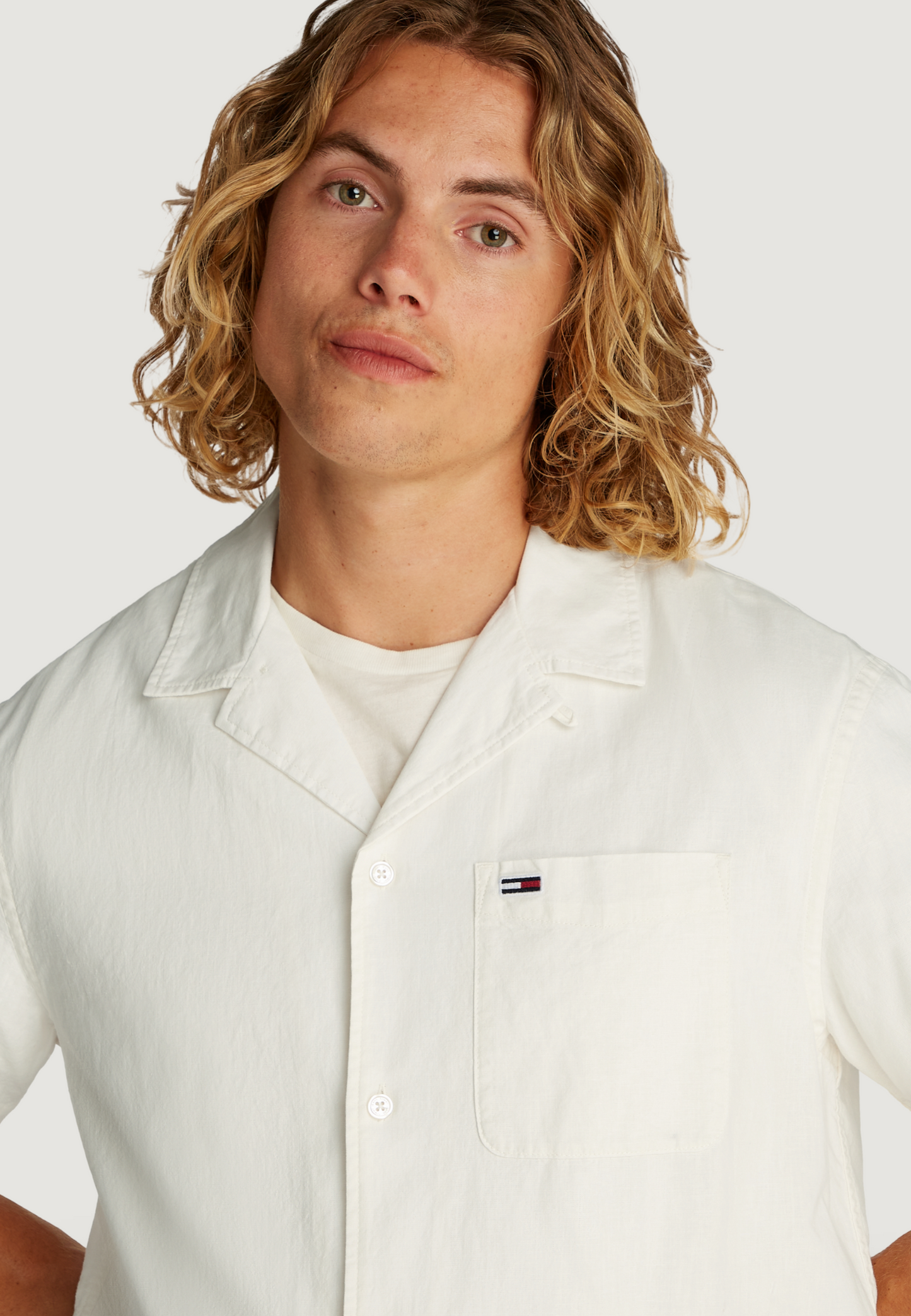 Tommy Hilfiger Jeans - Camicia regular fit in misto lino - DM0DM20895YBL