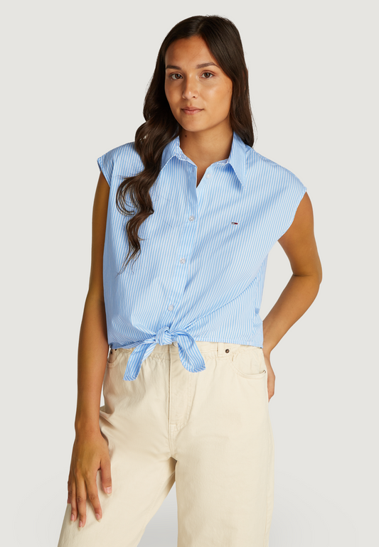 Tommy Hilfiger Jeans - Camicia crop in popeline - DW0DW20291C12