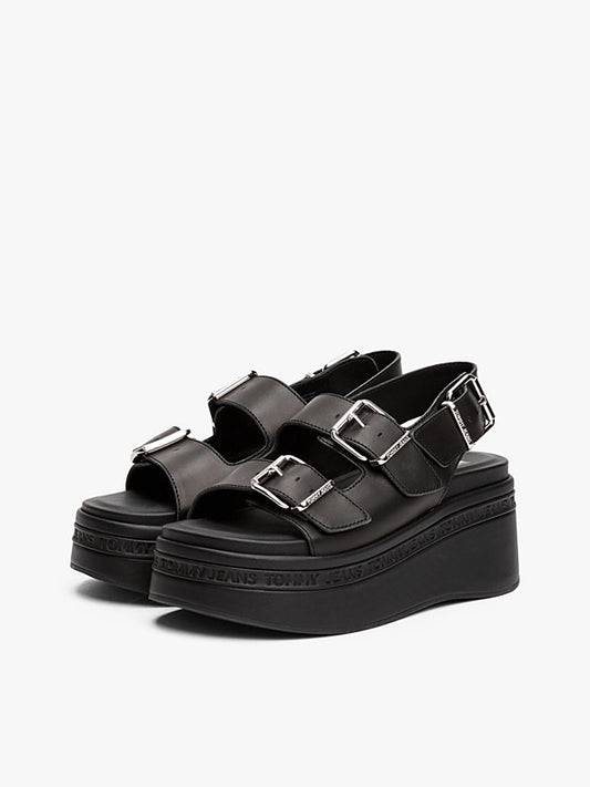 Tommy Hilfiger - Sandali in pelle con plateau - EN0EN02774BDS