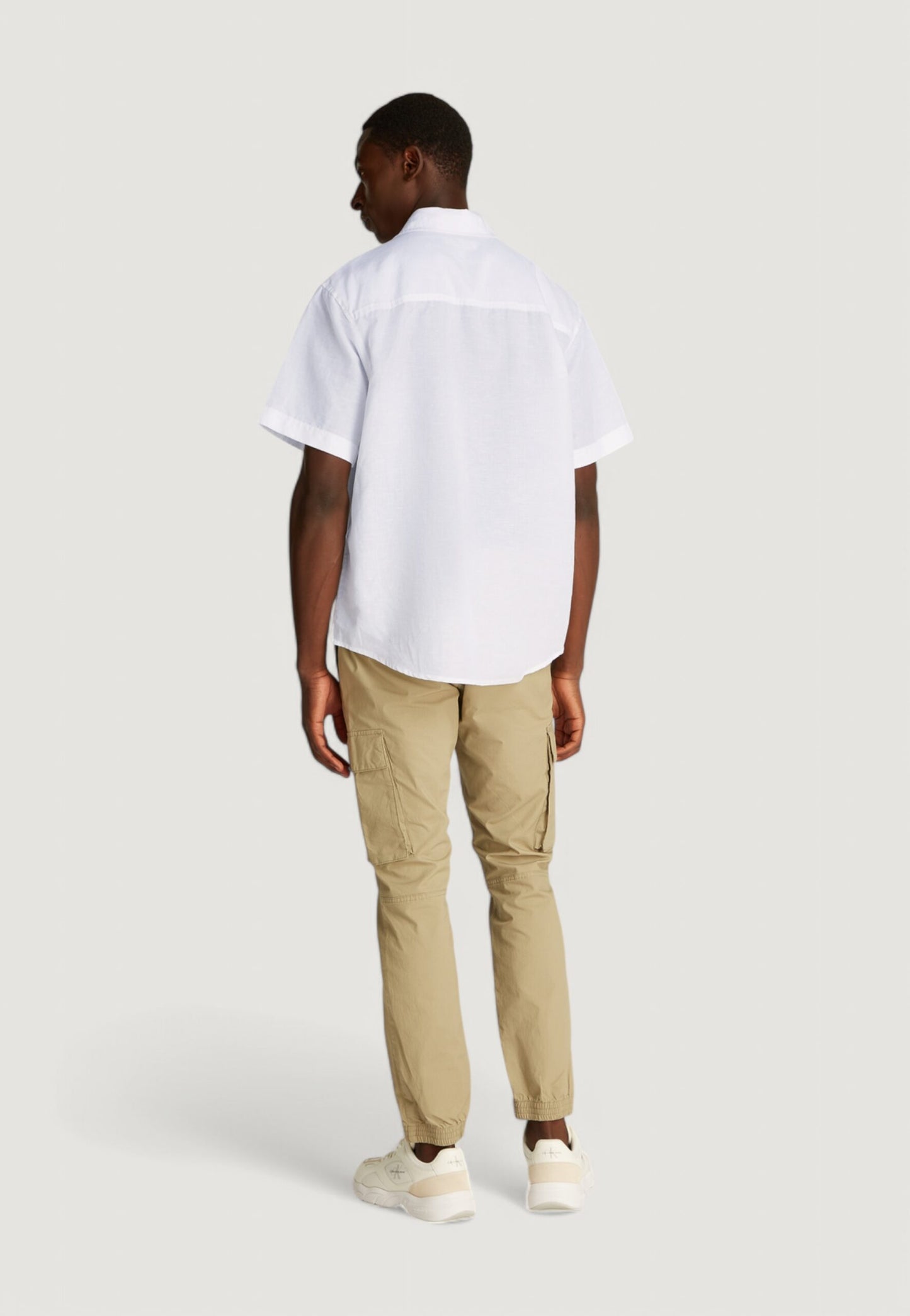 Calvin Klein Jeans - Camicia a manica corta in cotone e lino - J30J327296YAF