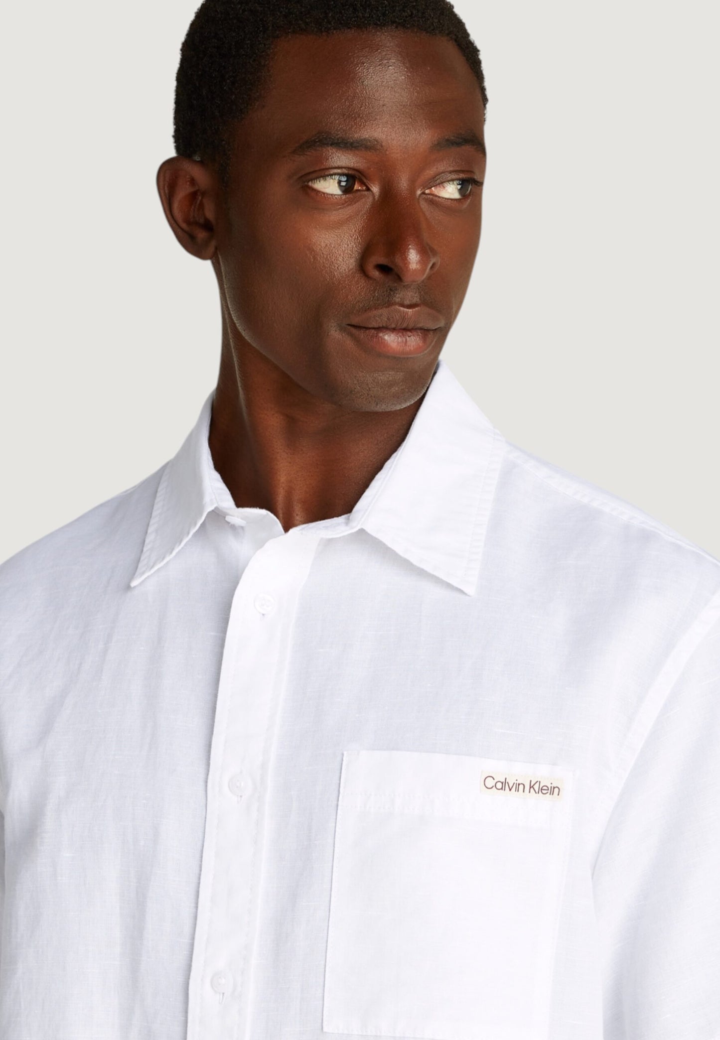 Calvin Klein Jeans - Camicia a manica corta in cotone e lino - J30J327296YAF