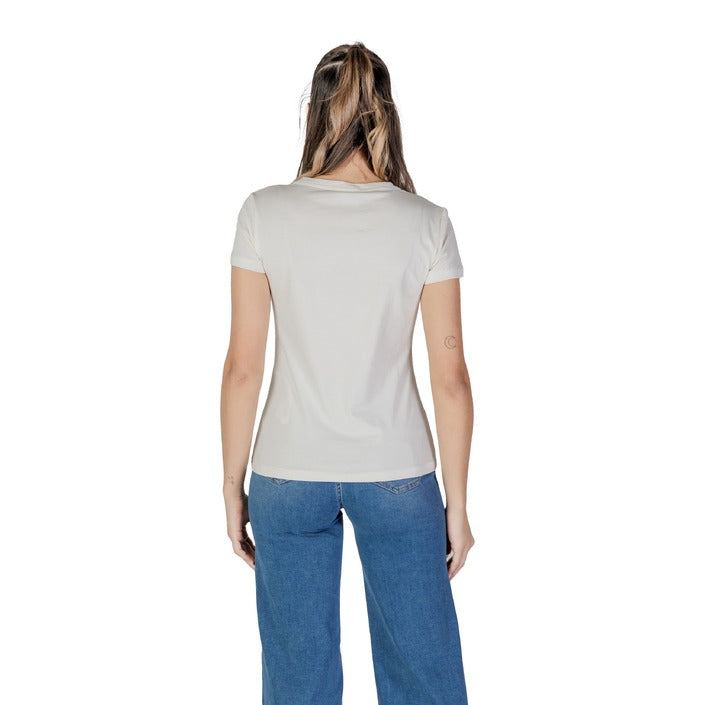 Liu Jo - T-shirt con logo animalier e strass - TA5173JS003M9514