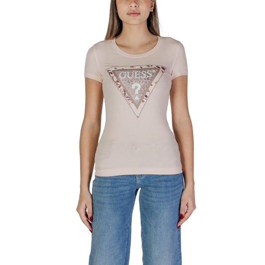 Guess - T-shirt con logo triangolo animalier - W5RI22J1314