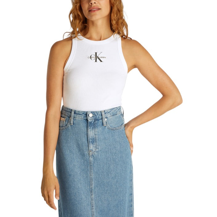 Calvin Klein Jeans - Canotta slim a costine con monogramma - J20J225301YAA / J20J225301BEH / J20J225301CDV / J20J225301LIN