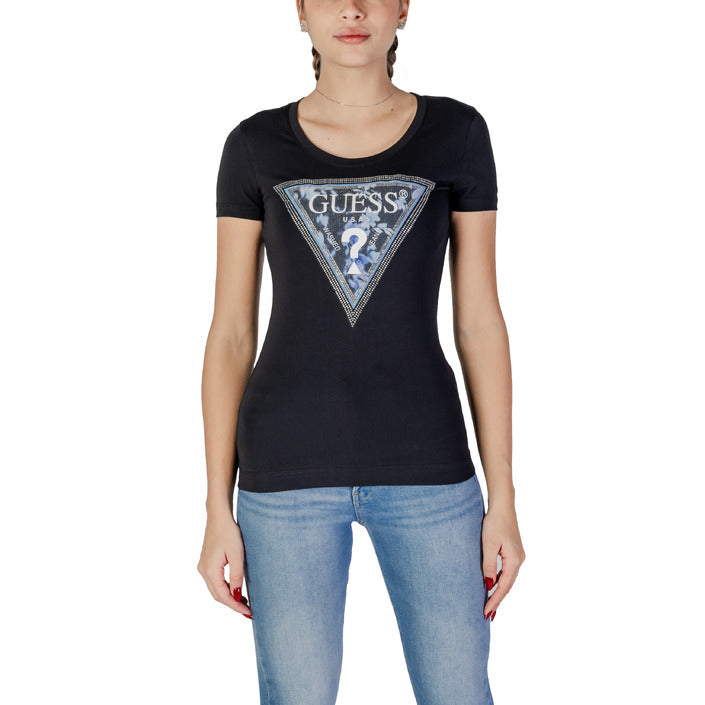 Guess - Floral Triangle Logo T-Shirt - W5RI00J1314