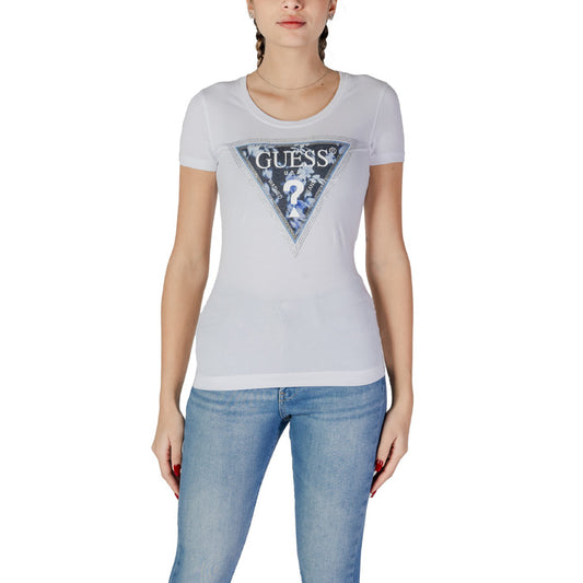 Guess - T-shirt logo triangolo floreale - W5RI00J1314