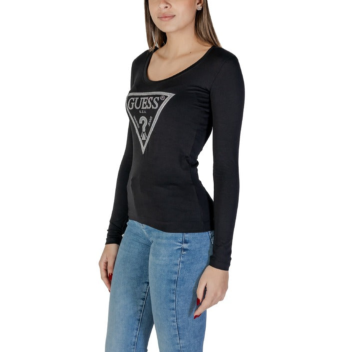 Guess - T-shirt logo triangolo con strass - W5RI65J1314