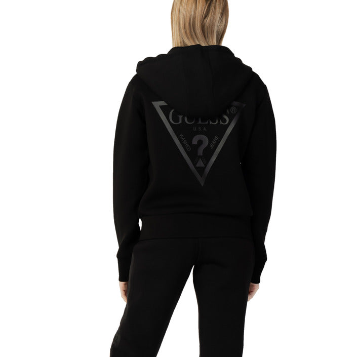 Guess Active - Felpa scuba logo triangolo nero frontale - V3RQ11K7UW2