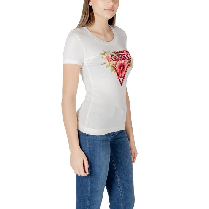 Guess - T-shirt logo triangolo floreale - W5GI10J1314