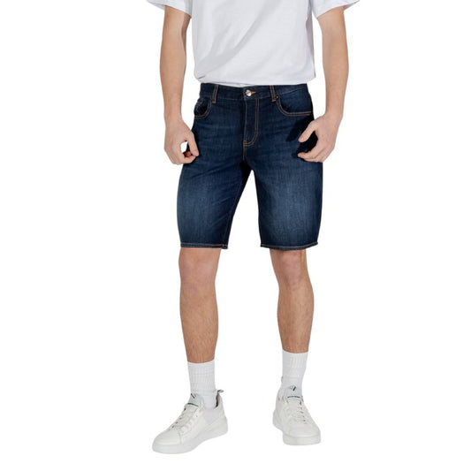 Armani Exchange - Shorts in denim di cotone con cuciture a contrasto - XM000073AF13089MB010