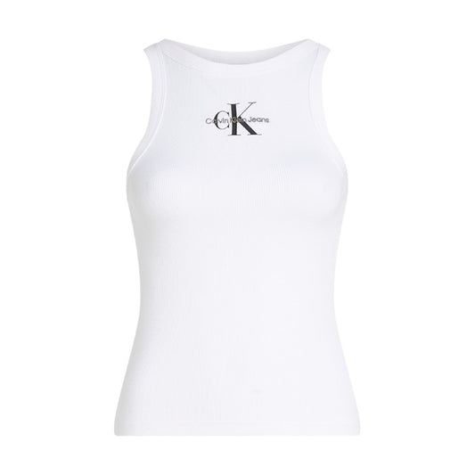 Calvin Klein Jeans - Canotta slim a costine con monogramma - J20J225301YAA / J20J225301BEH / J20J225301CDV / J20J225301LIN