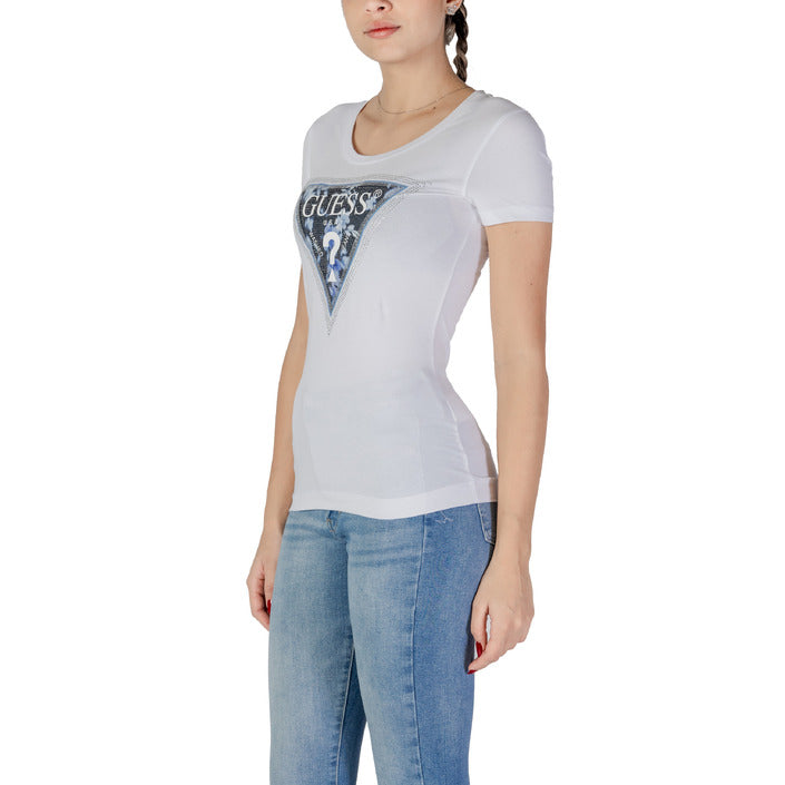Guess - Floral Triangle Logo T-Shirt - W5RI00J1314