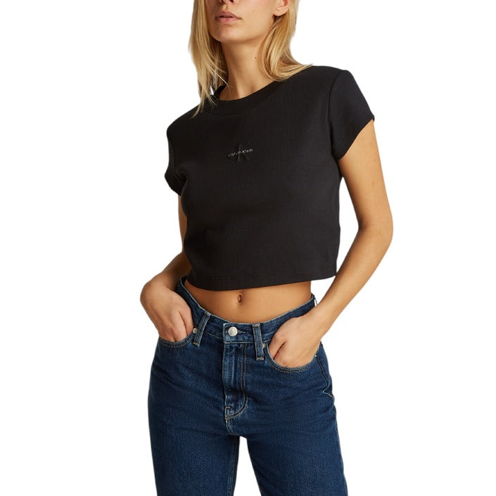 Calvin Klein Jeans - T-shirt corta slim con monogramma - LV047AB802UB1 / LV047AB802VHP / LV047AB802D1T