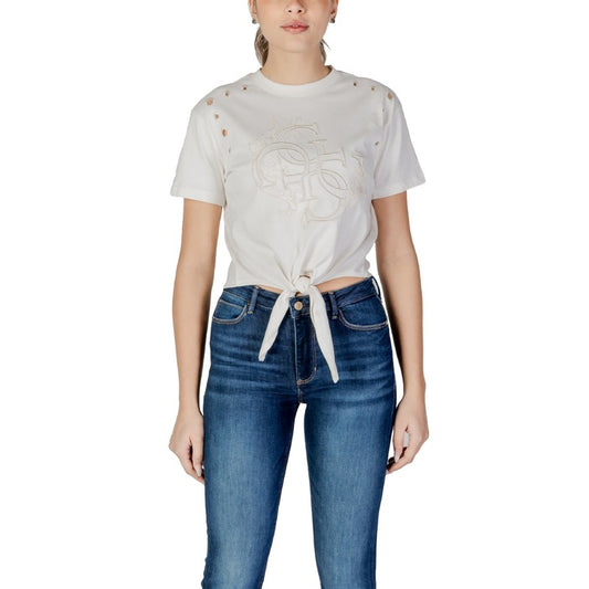 Guess - T-shirt boxy cropped con logo - W5GI18I3Z14