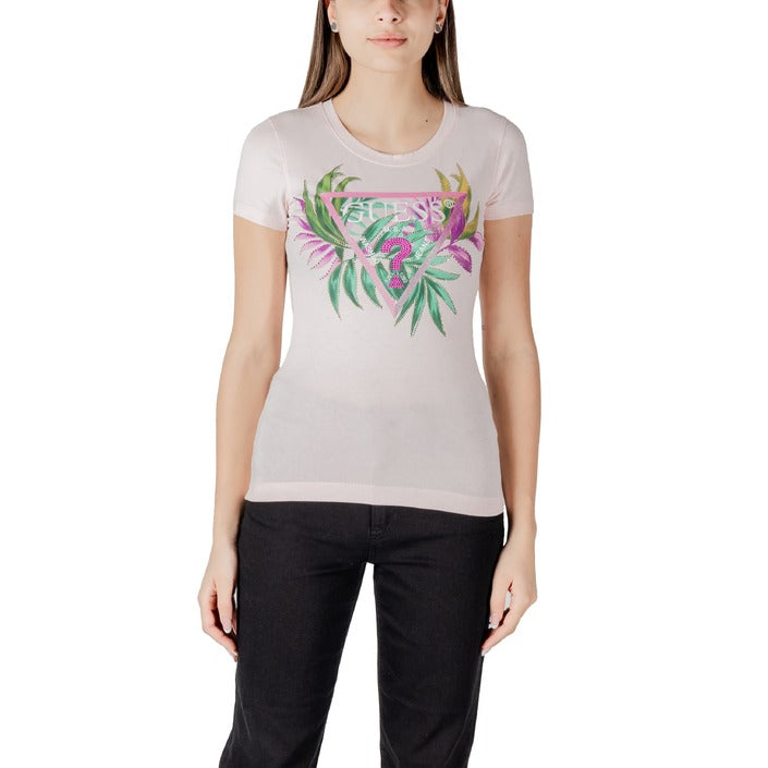 Guess - T-shirt vestibilità slim logo triangolo - W5GI07J1314