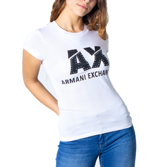 Armani Exchange - T-shirt slim fit con logo con strass - 8NYT86Y8C7Z1000 / 8NYT86Y8C7Z1200