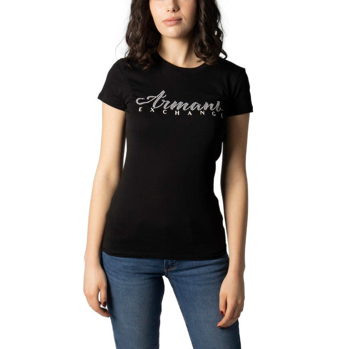 Armani Exchange - Slim fit T-shirt with rhinestone logo - 8NYT91YJG3Z1200