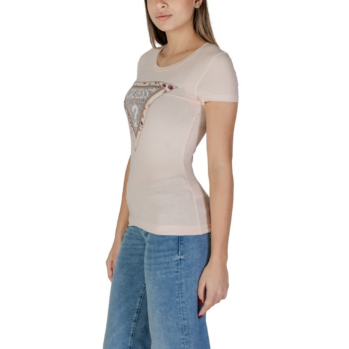 Guess - T-shirt con logo triangolo animalier - W5RI22J1314