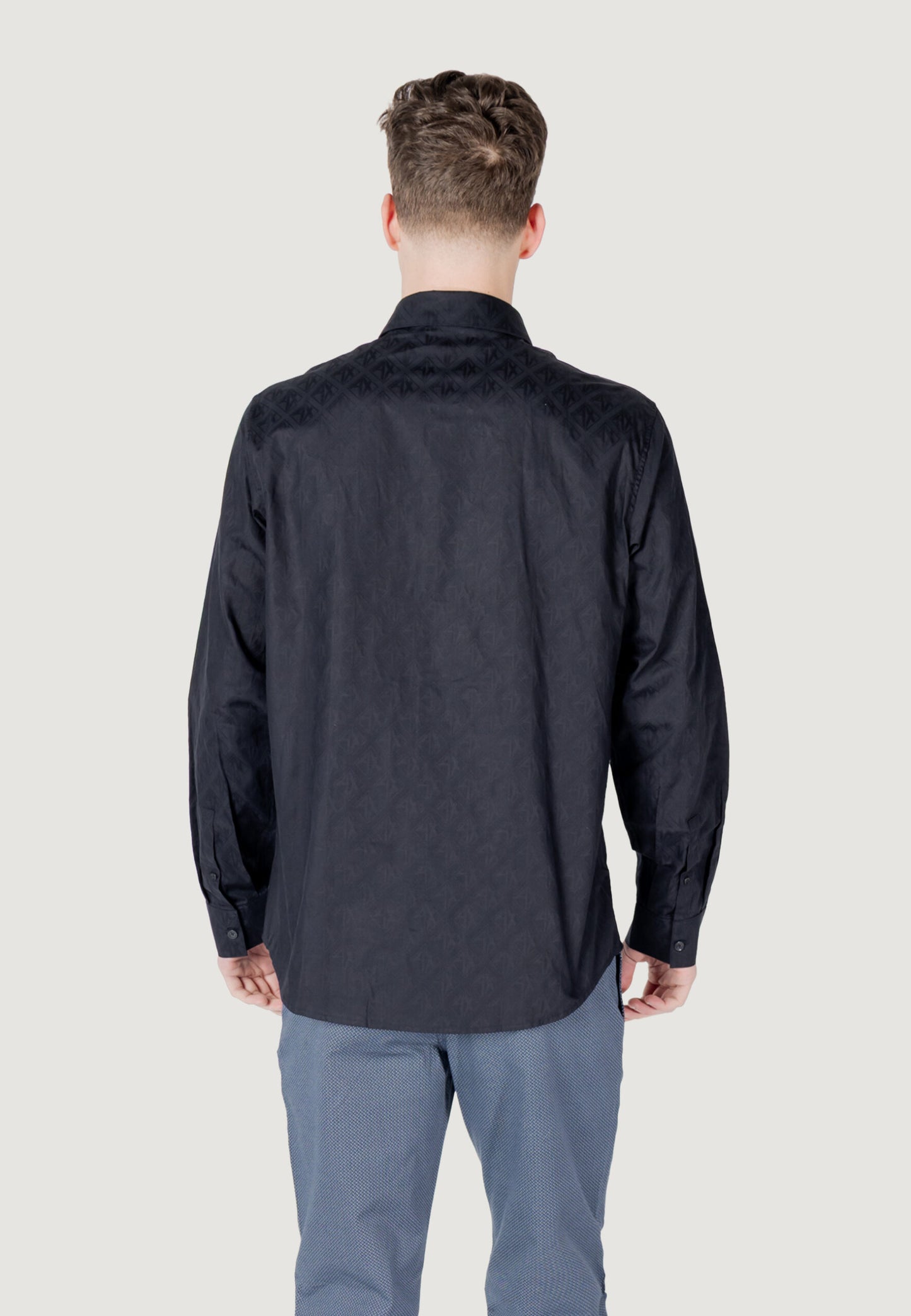 Armani Exchange - Camicia regular fit in cotone con logo allover a tono - XM000197AF12179UB101
