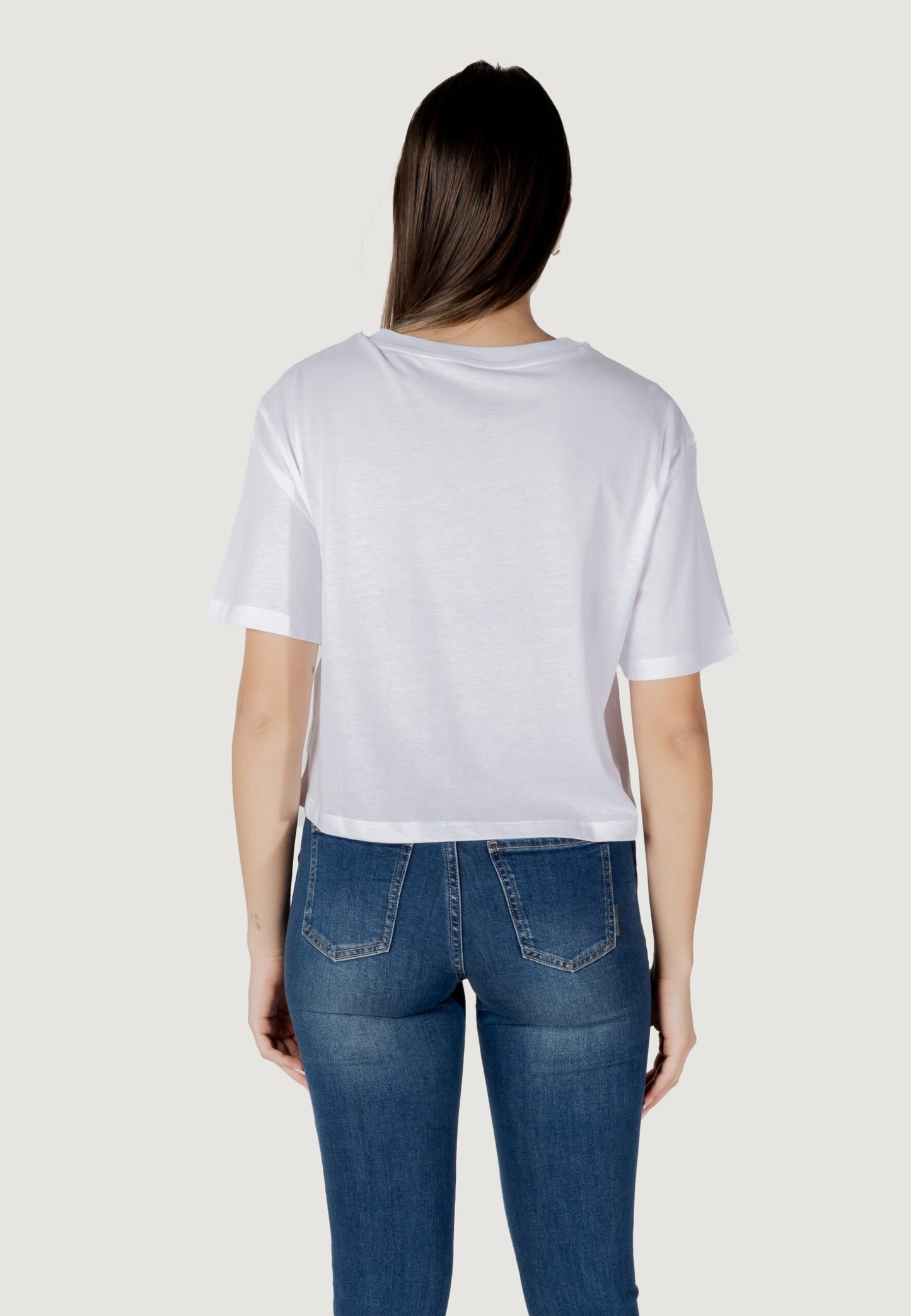 Armani Exchange - T-shirt cropped con logo di strass - XW000102AF10359U0002