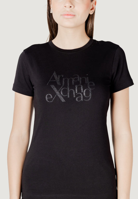 Armani Exchange - T-shirt regular fit con logo glitter ASV - XW000109AF10359UC001 / XW000109AF10359U0002